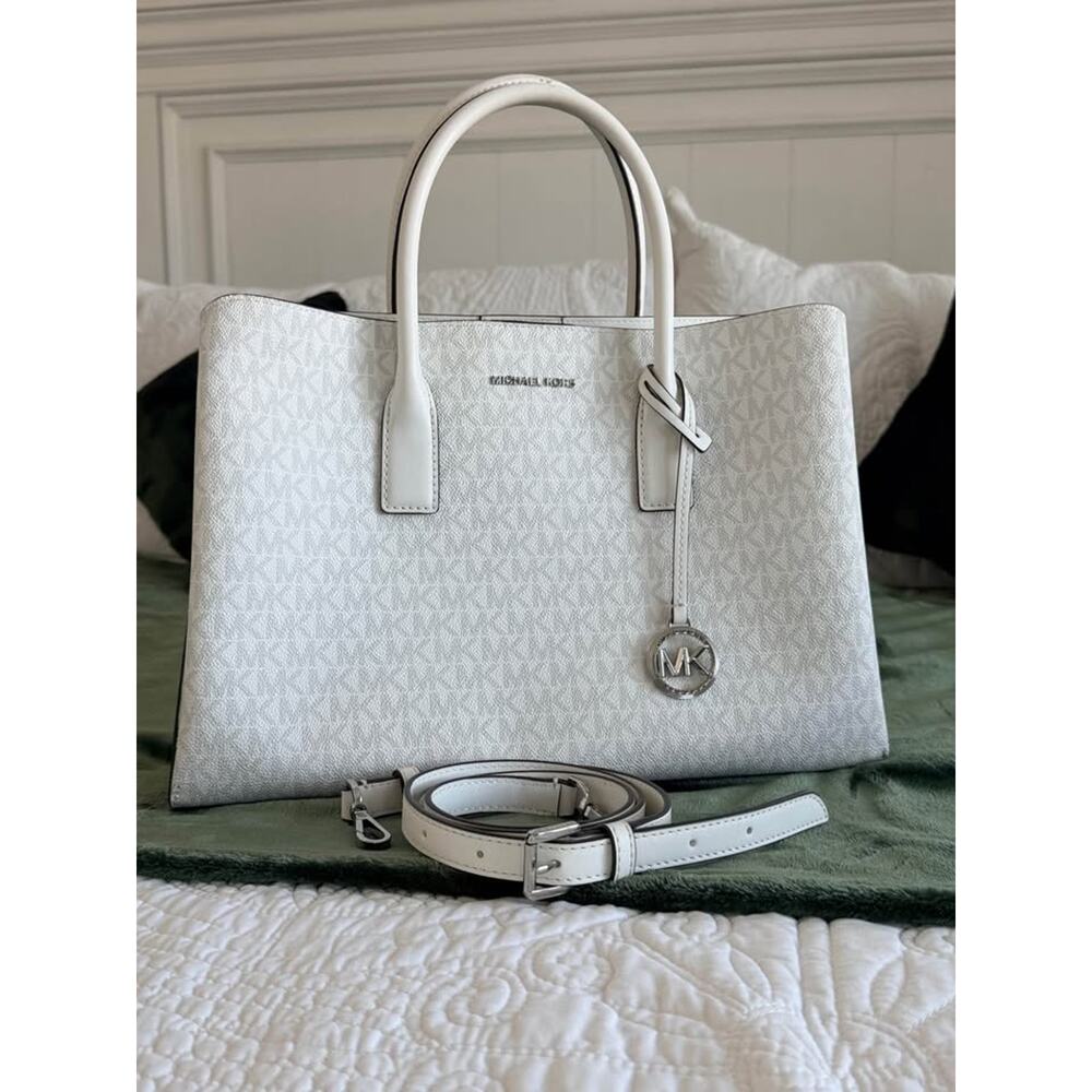 Michael Kors Ruthie Signature Large Satchel Bag - Optic White (LIKE NEW) - Picture 2 of 10
